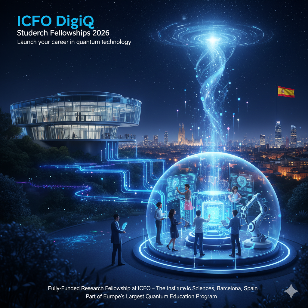 ICFO DigiQ Student Research Fellowships 2026 in Spain for Master's Students